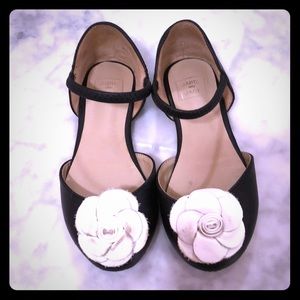 Navy Mary Jane with white flower size 3 toddler